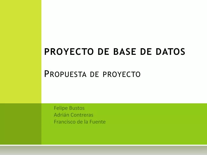 proyecto de base de datos propuesta de proyecto