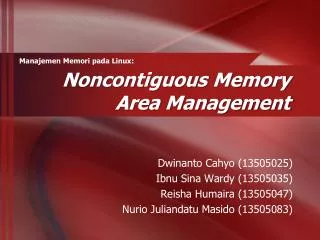 noncontiguous memory area management