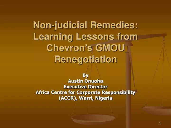 non judicial remedies learning lessons from chevron s gmou renegotiation