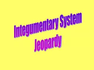Integumentary System Jeopardy