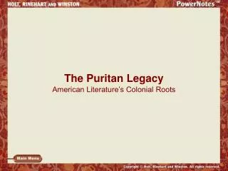 The Puritan Legacy