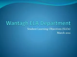 Wantagh ELA Department