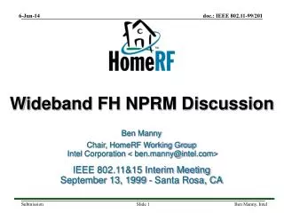 Wideband FH NPRM Discussion
