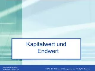 Kapitalwert und Endwert