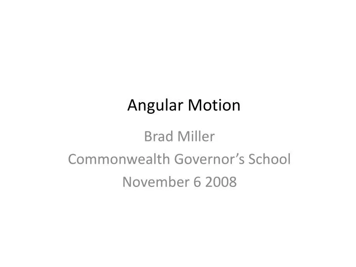 angular motion