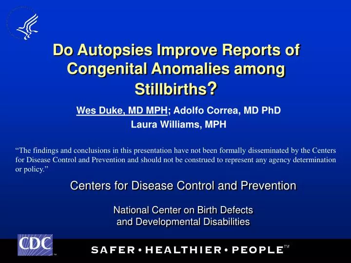 do autopsies improve reports of congenital anomalies among stillbirths
