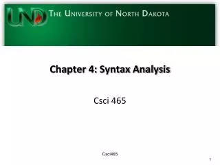 Chapter 4: Syntax Analysis
