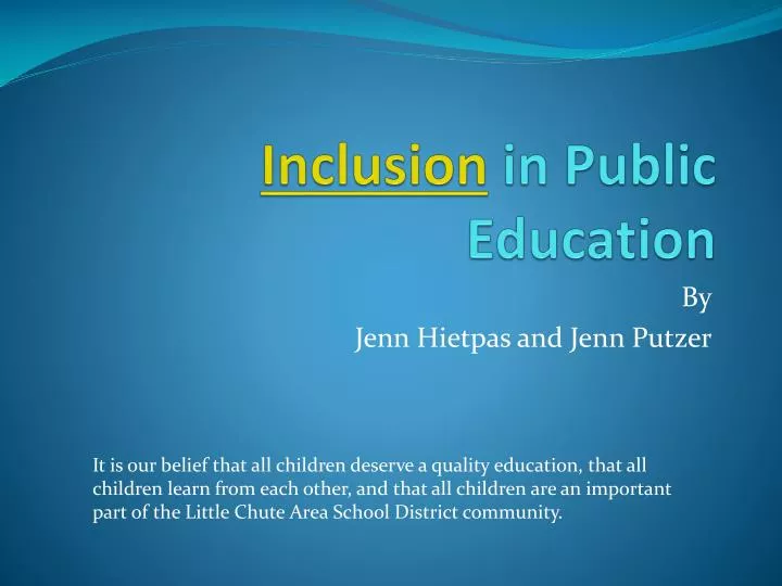 inclusion in public education