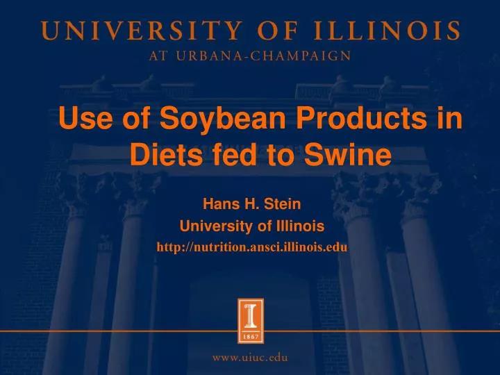 use of soybean products in diets fed to swine