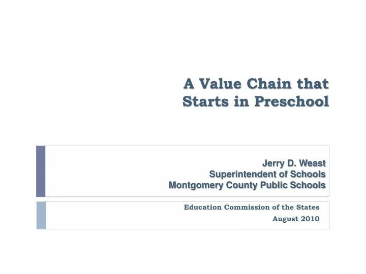 a value chain that starts in preschool