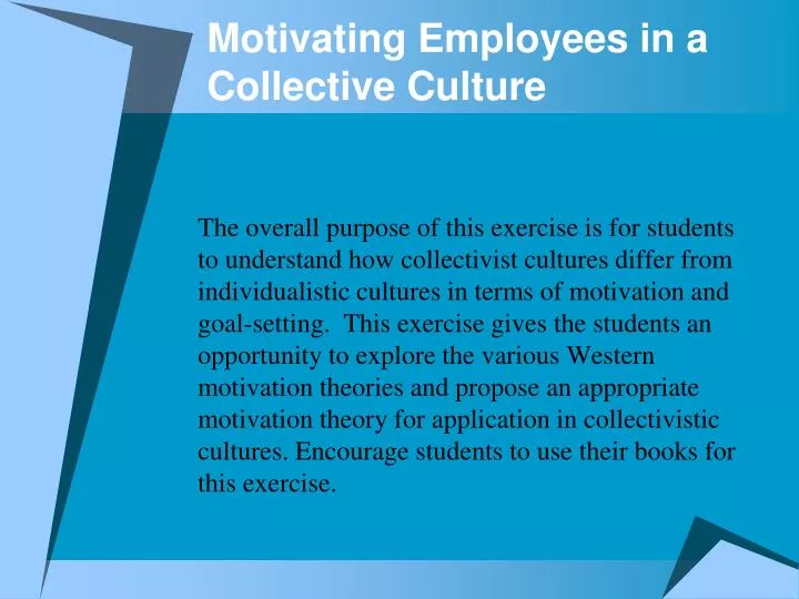 motivating employees in a collective culture