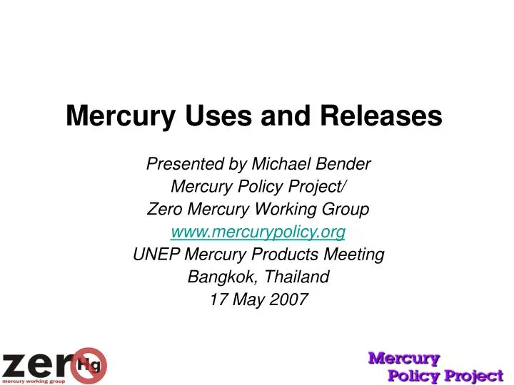 mercury uses and releases