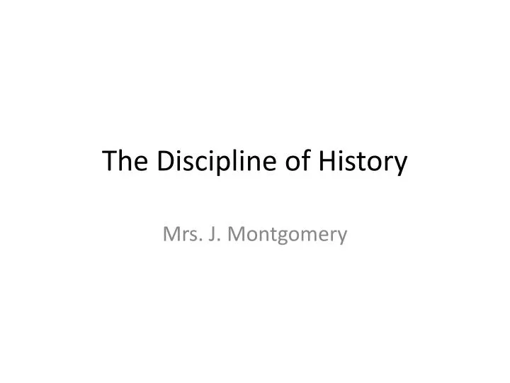 the discipline of history