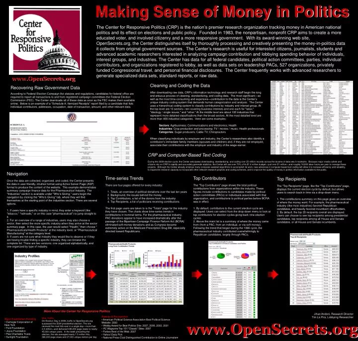 making sense of money in politics
