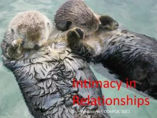 Intimacy in Relationships Rich Wedemeyer, ODAPCA, 2011