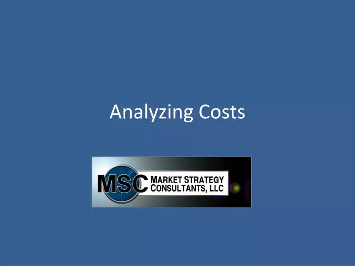 analyzing costs