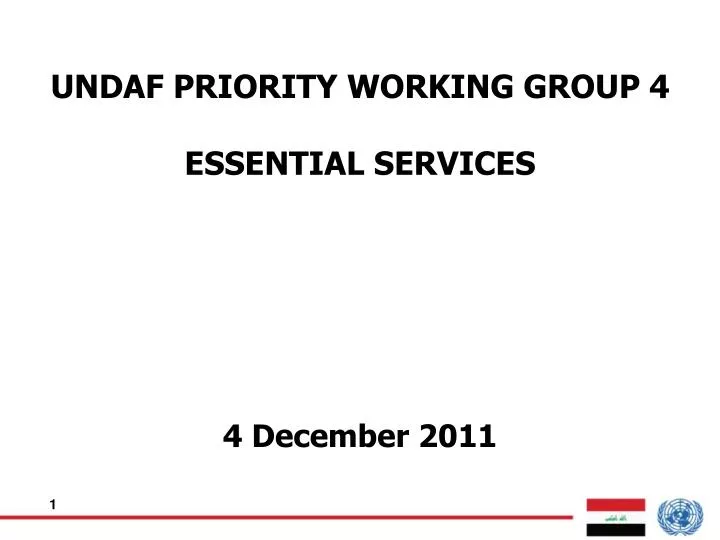 undaf priority working group 4 essential services