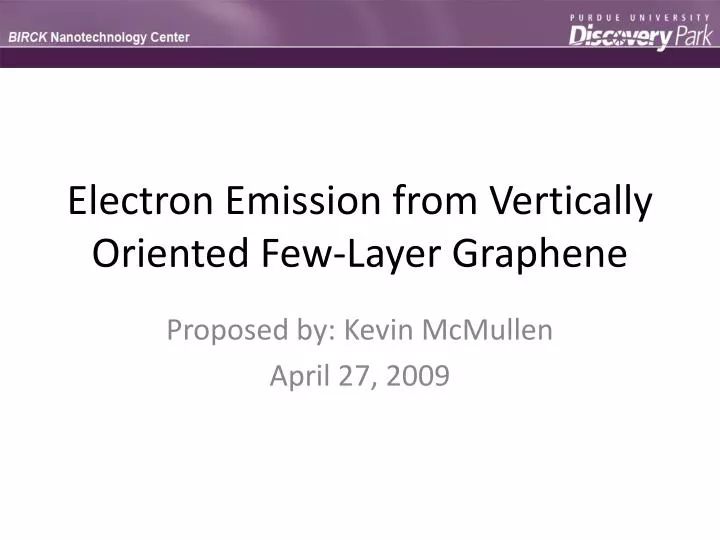 electron emission from vertically oriented few layer graphene