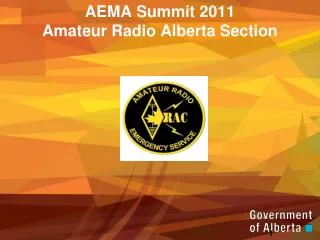 AEMA Summit 2011 Amateur Radio Alberta Section