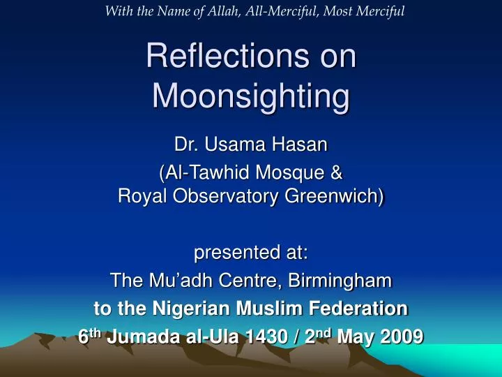 reflections on moonsighting