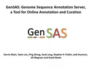 GenSAS : Genome Sequence Annotation Server, a Tool for Online Annotation and Curation
