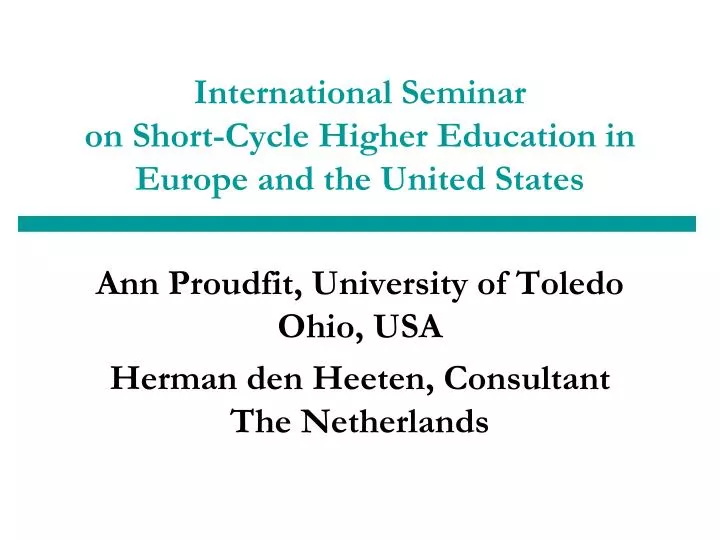 international seminar on short cycle higher education in europe and the united states