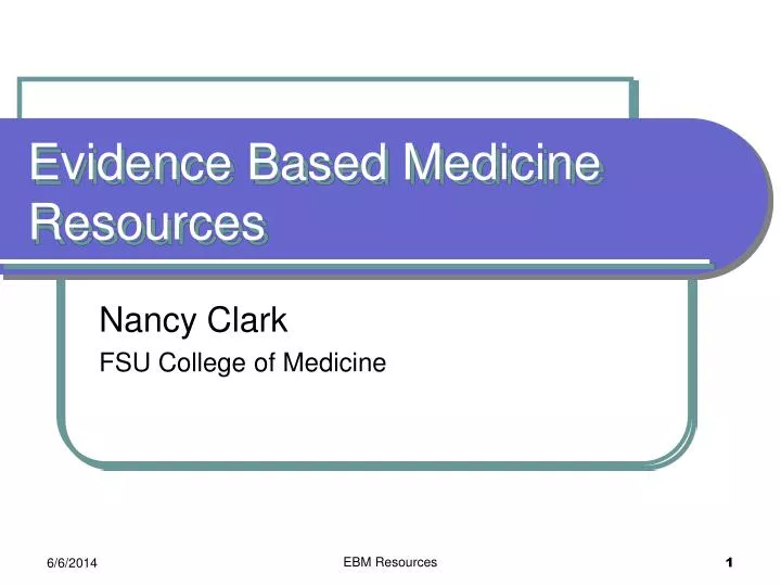 evidence based medicine resources
