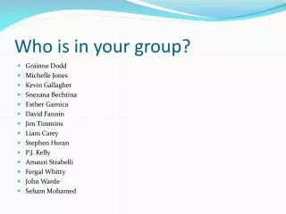 Who is in your group?