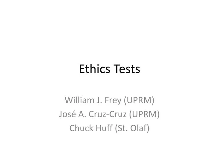 ethics tests