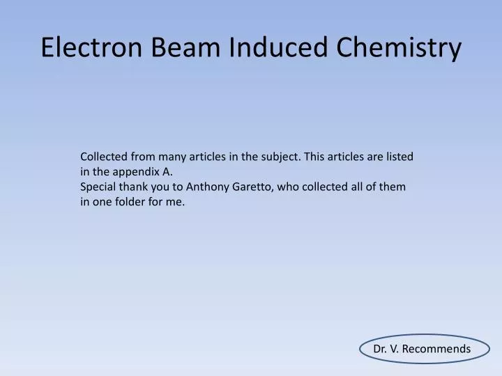 electron beam i nduced c hemistry