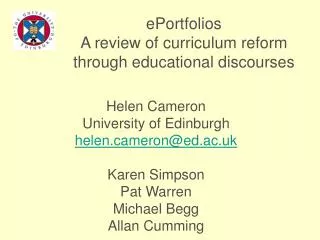 ePortfolios A review of curriculum reform through educational discourses