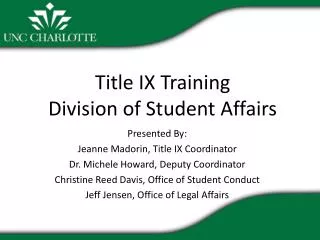 Title IX Training Division of Student Affairs