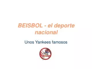 BEISBOL - el deporte nacional