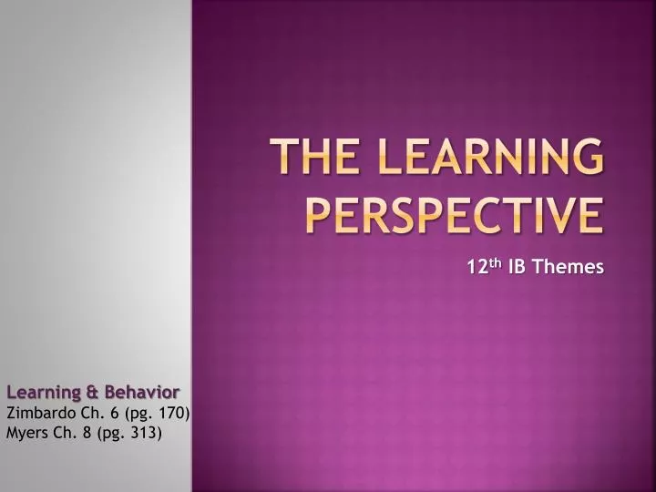 the learning perspective