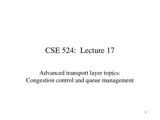 CSE 524: Lecture 17