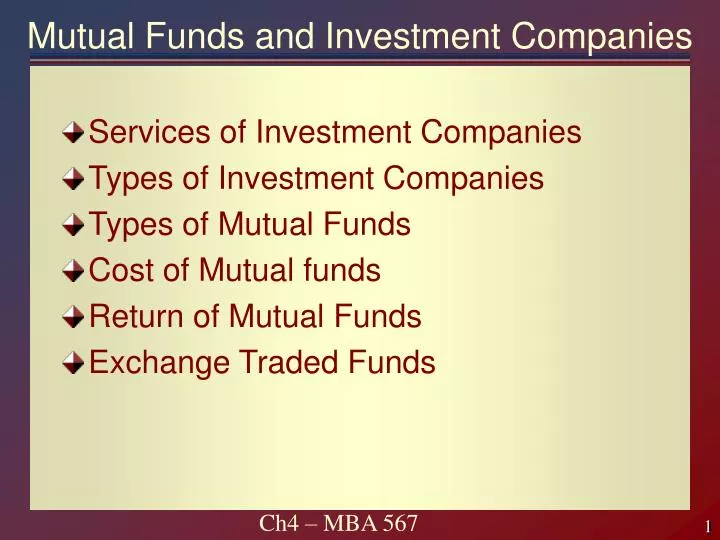mutual funds and investment companies