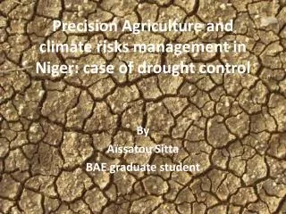 Precision Agriculture and climate risks management in Niger: case of drought control