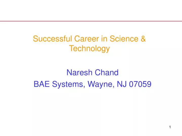 successful career in science technology