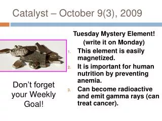 Catalyst – October 9(3), 2009