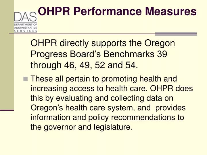 ohpr performance measures