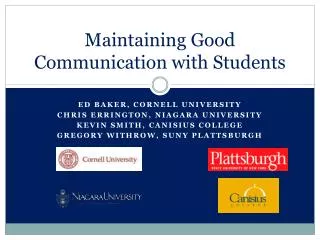 Maintaining Good Communication with Students