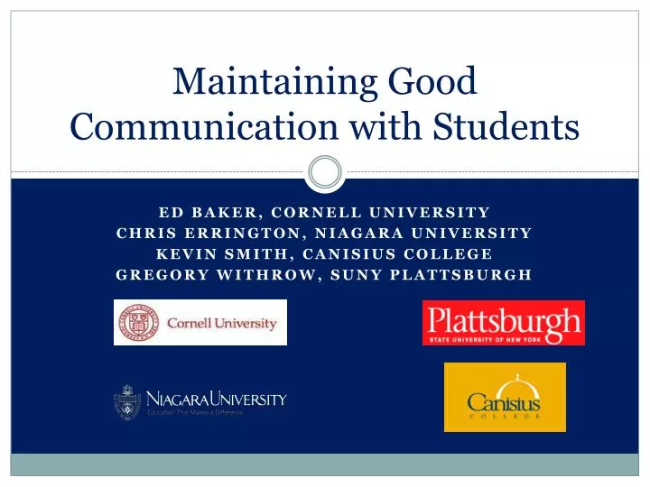 maintaining good communication with students