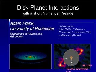 Adam Frank, University of Rochester Department of Physics and Astronomy