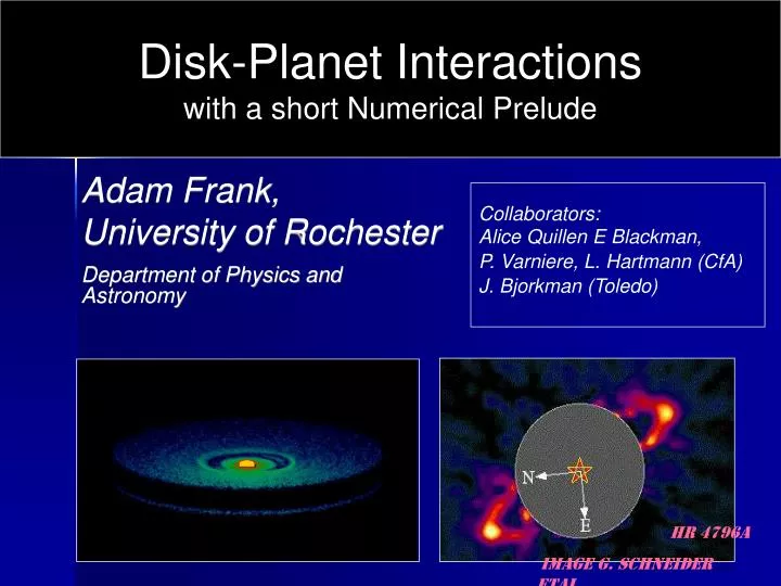 adam frank university of rochester department of physics and astronomy