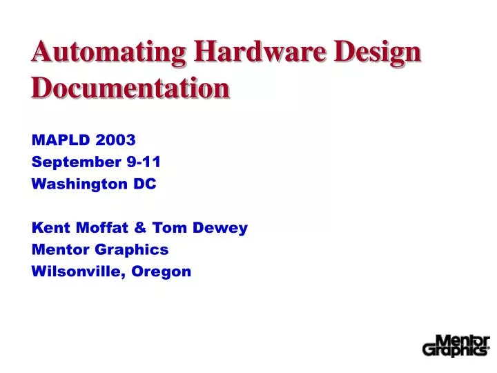 automating hardware design documentation