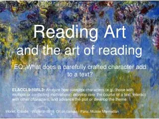 Reading Art and the art of reading