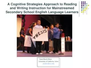 A Cognitive Strategies Approach to Reading and Writing Instruction for Mainstreamed Secondary School English Language Le