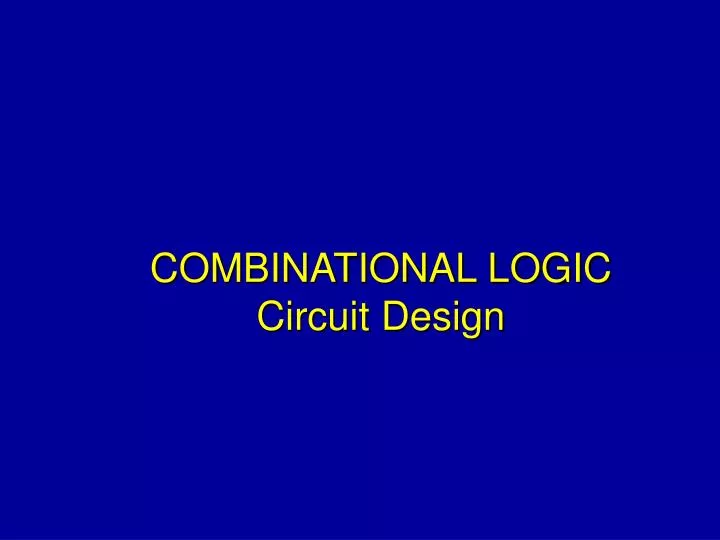 combinational logic circuit design