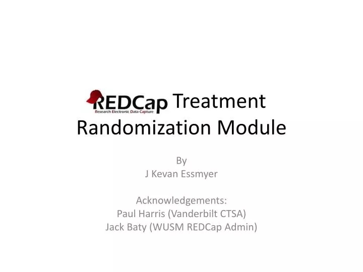 redcap treatment randomization module