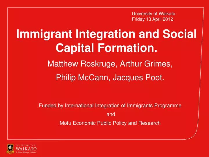immigrant integration and social capital formation